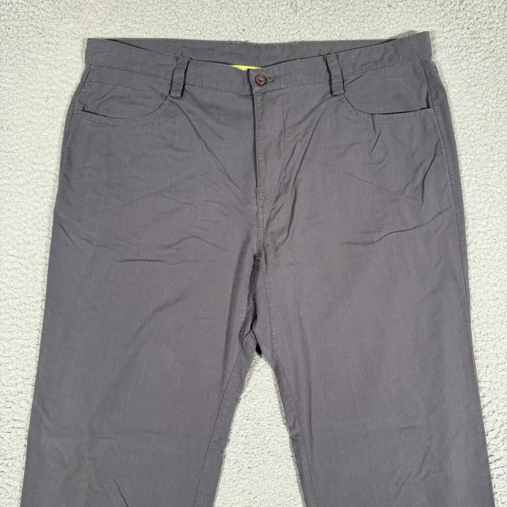 Tasc Pants Mens 38x32 Gray Slim Straight‎ Bamboo Viscose 5 Pocket Chino Preppy